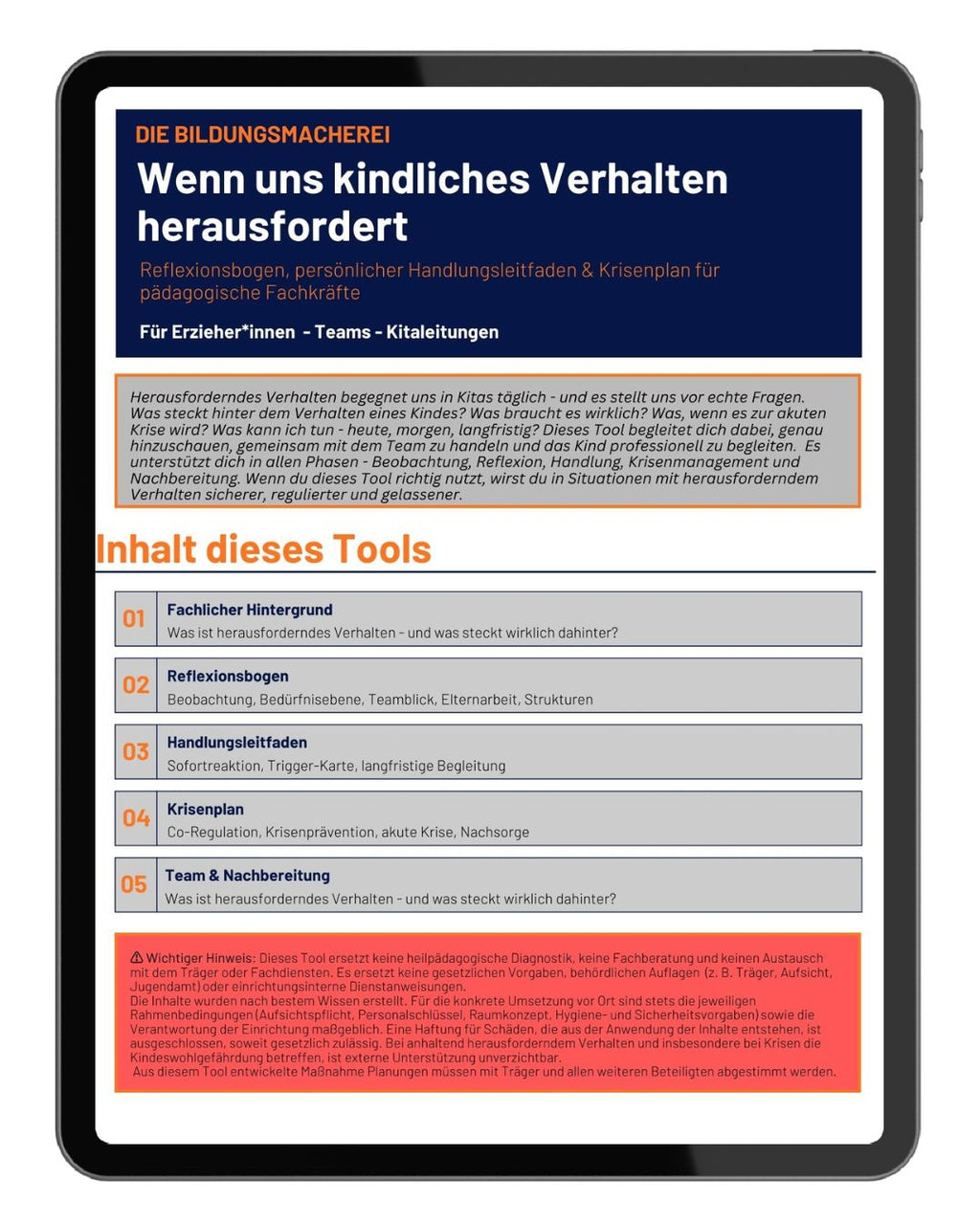 Wenn kindliches Verhalten herausfordert - Praxis Leitfaden