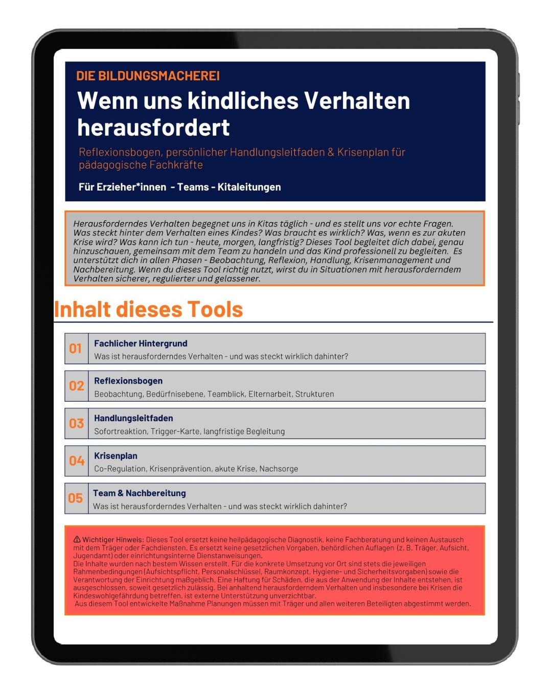 Wenn kindliches Verhalten herausfordert - Praxis Leitfaden