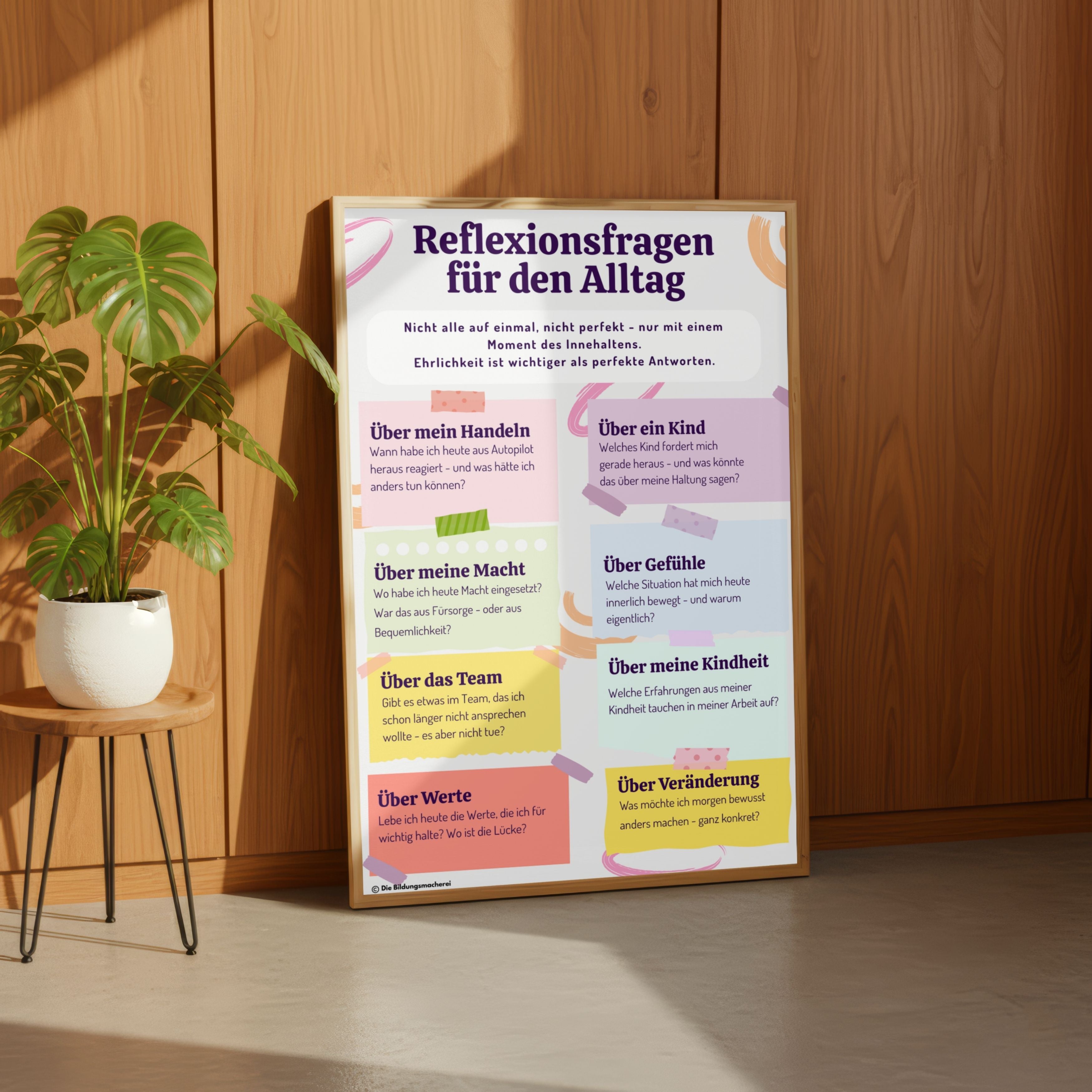 Reflexionsfragen für den Pädagogischen Alltag - Poster
