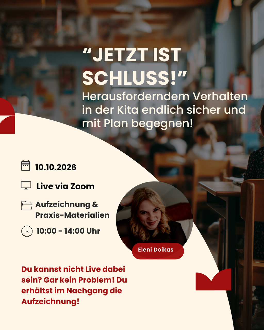 Jetzt ist Schluss! Das Live-Webinar zu herausforderndem Verhalten in der Kita.
